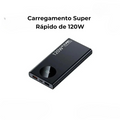 power bank 80000mAh 120W, carregador portátil com tela digital, power bank com cabos embutidos, carregador rápido para notebook, carregador universal para viagem, power bank com usb-c e micro usb, carregador robusto alta capacidade, carregador com iluminação led, power bank para gamers e profissionais, carregador portátil com carga bidirecional
