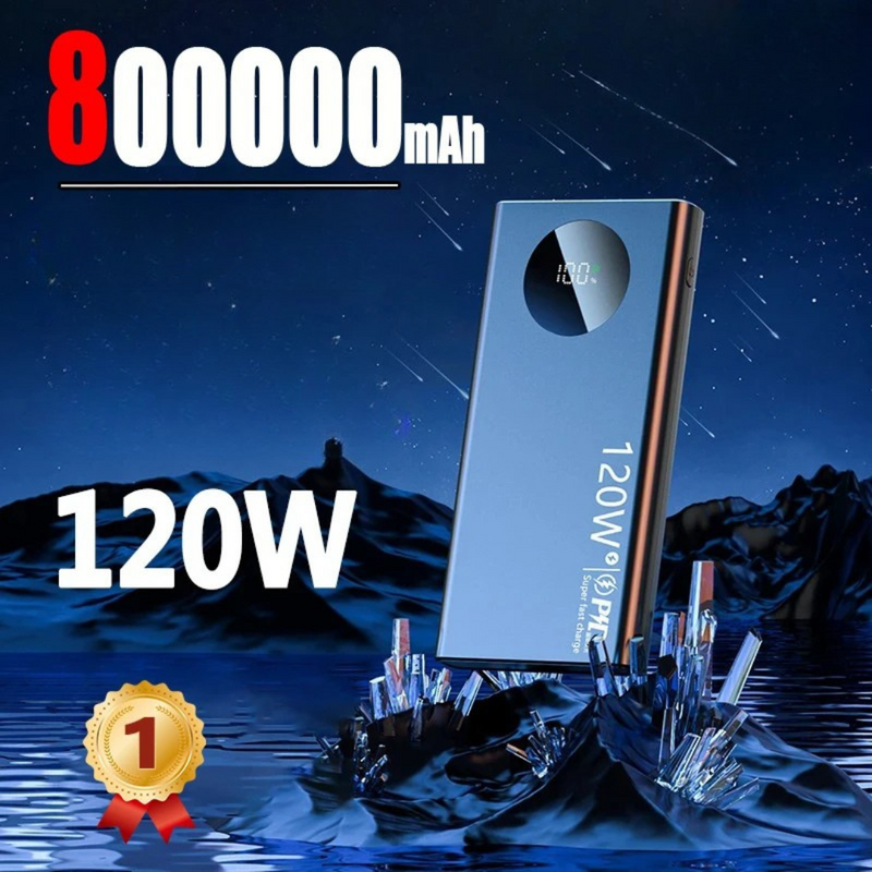 power bank 80000mAh 120W, carregador portátil com tela digital, power bank com cabos embutidos, carregador rápido para notebook, carregador universal para viagem, power bank com usb-c e micro usb, carregador robusto alta capacidade, carregador com iluminação led, power bank para gamers e profissionais, carregador portátil com carga bidirecional
