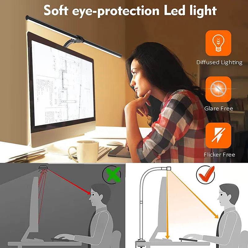 Luminária de Mesa LED Antifadiga Grande Dupla