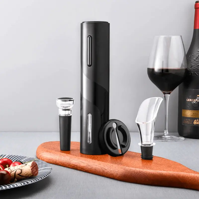 Abridor de Vinho Elétrico com Kit Profissional Completo