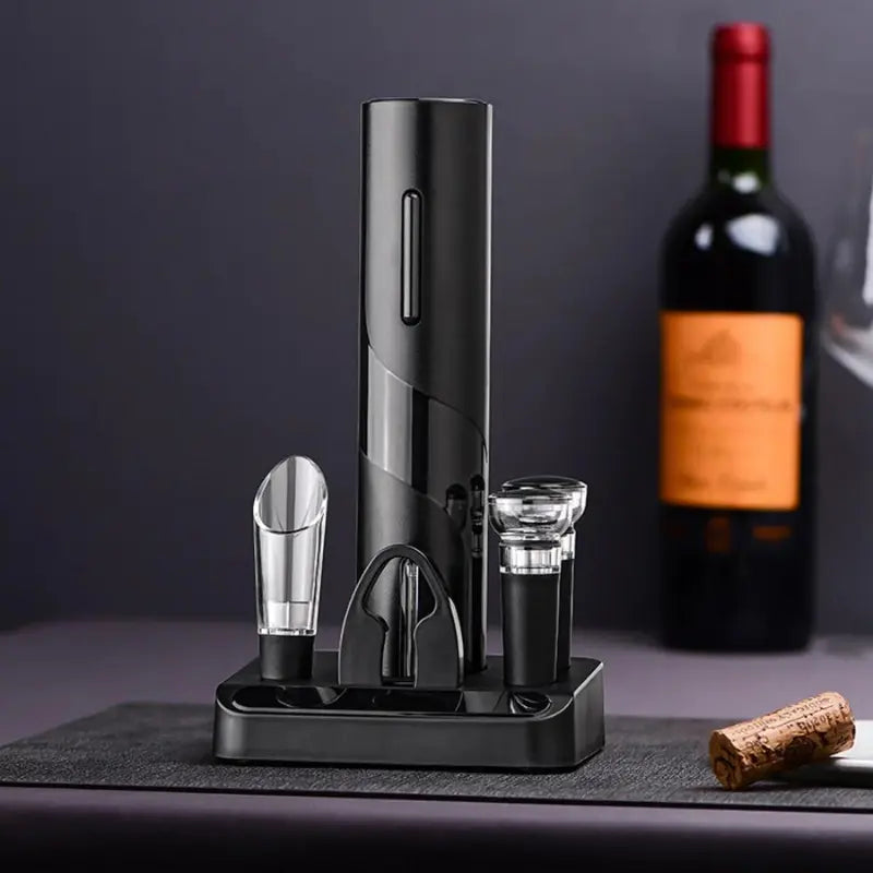 Abridor de Vinho Elétrico com Kit Profissional Completo