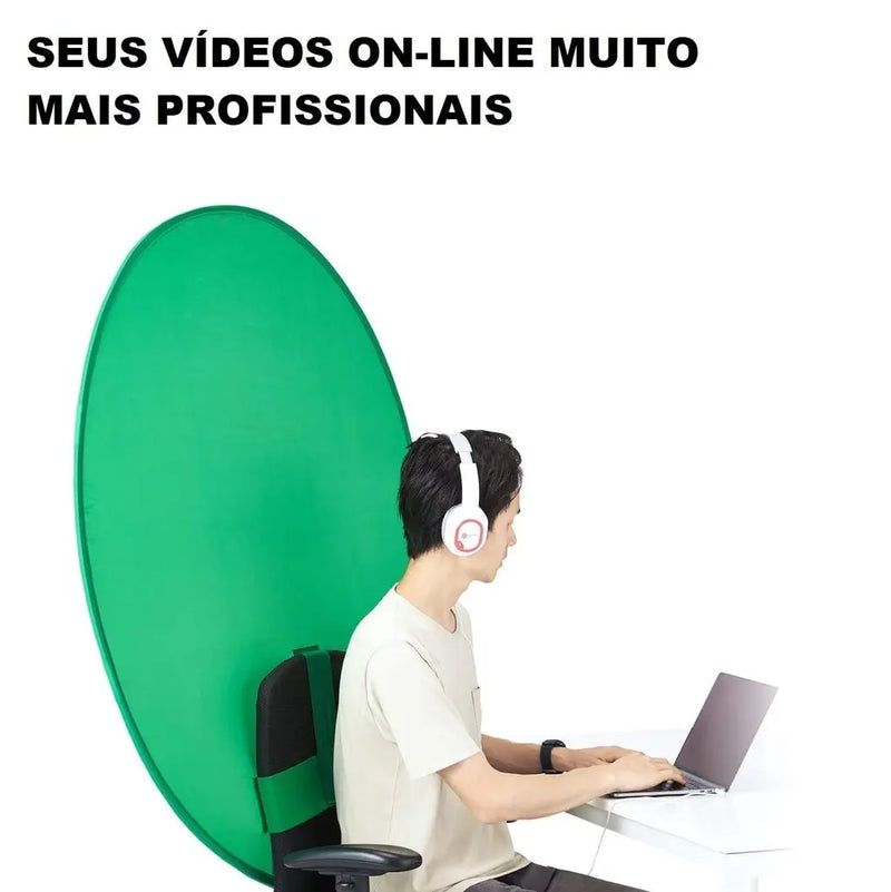 BackScreen Chroma Key Portátil Tela Verde Fundo Redondo