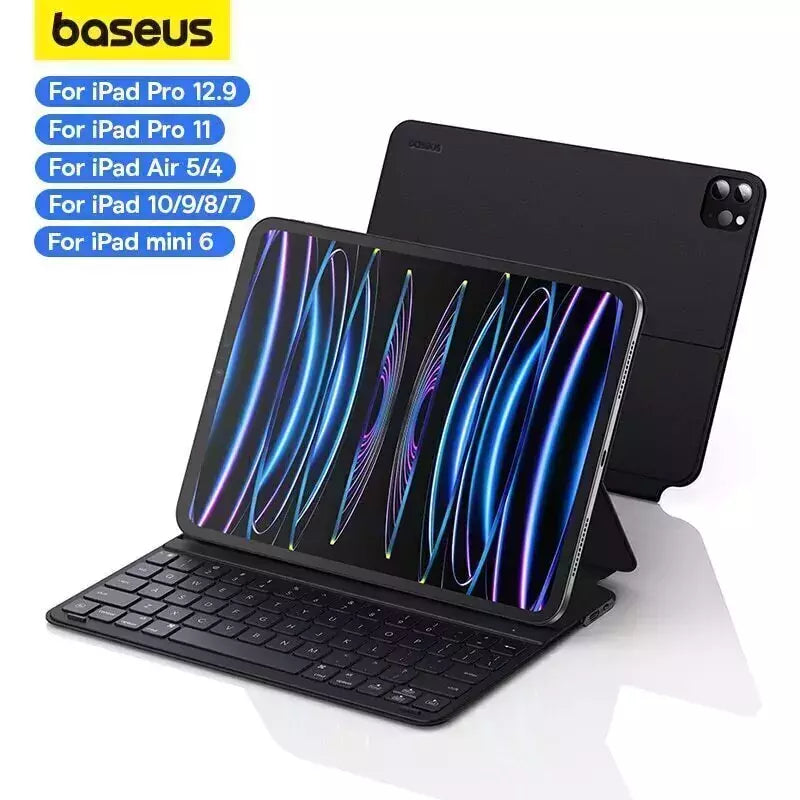 Capa Teclado Magnético para iPad – Proteção com Teclado Sem Fio e Suporte Integrado