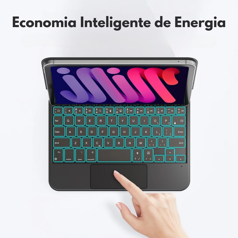 teclado magnético iPad Mini 6 e 7, teclado com suporte flutuante cantilever, teclado retroiluminado para iPad Mini, teclado bluetooth 5.2 com touchpad, teclado com rejeição de palma iPad Mini, teclado com bateria 60 dias, teclado com teclas tipo tesoura, acessório premium iPad Mini 6 7, teclado com conexão automática, teclado portátil com alumínio e PU
