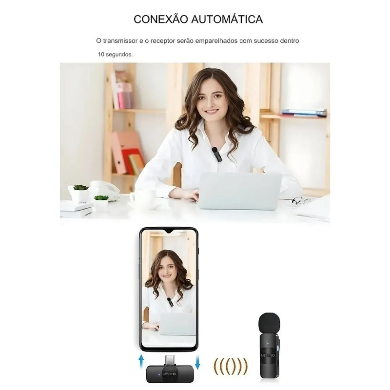 Microfone de Lapela Boya Wireless BY-V2