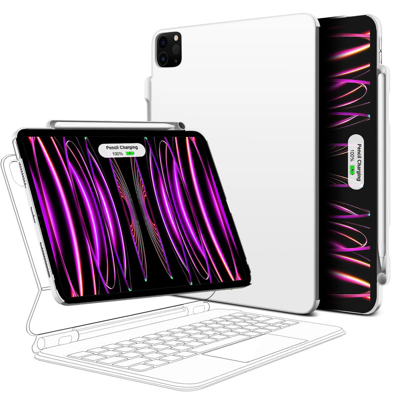 capa magnética ultrafina iPad Pro Air, capa compatível com teclado mágico, case com suporte para Apple Pencil, capa transparente rígida para iPad, capa com carregamento de caneta, capa leve e fina para iPad Pro, acessório minimalista para iPad Air, capa com encaixe magnético inteligente, capa compatível com teclado folio Apple, capa protetora funcional para iPad
