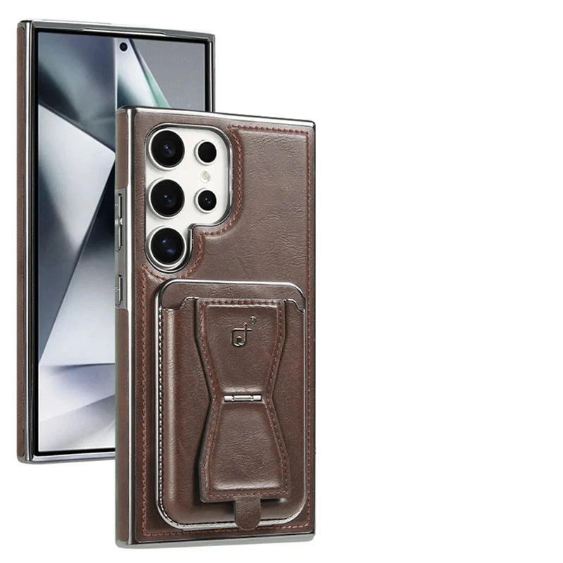 Case LeatherVault – Couro Genuíno + Carteira Magnética