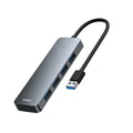 adaptador usb 3.0 4 portas, hub usb para notebook e pc, usb hub com alta velocidade, adaptador baseus ultrajoy, hub usb plug and play, adaptador compacto para periféricos, usb 3.0 até 5gbps, hub com cabo de 15cm, adaptador resistente em abs, hub usb para windows e macos
