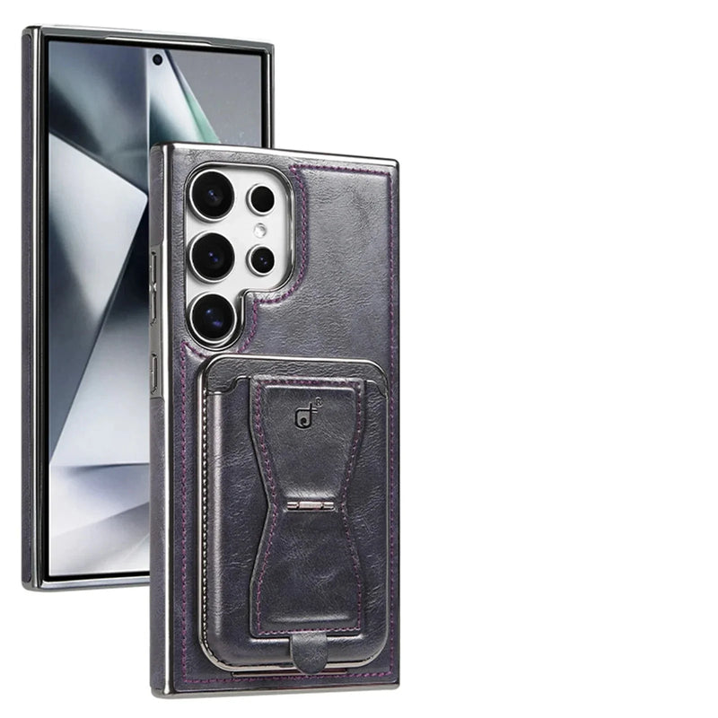 Case LeatherVault – Couro Genuíno + Carteira Magnética