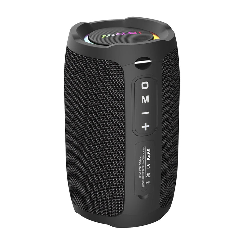 Caixa de Som Bluetooth ZEALOT S49 – Som 360°, 20W, à Prova d’Água e Bateria de Longa Duração
