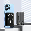 carregador portátil magnético, carregador 10000mAh, power bank com wireless, carregador com cabo integrado, carregador magsafe, carregador para iPhone, carregador para Android, carregador sem fio compacto, power bank minimalista, carregador portátil viagem
