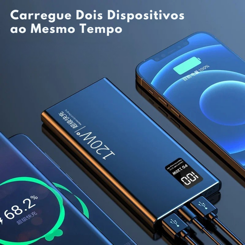 power bank 80000mAh 120W, carregador portátil com display digital, power bank com carga sem fio, carregador rápido para notebook e celular, power bank com múltiplas saídas, carregador com lanterna led embutida, power bank robusto e portátil, carregador com entrada usb-c e micro usb, carregador com carga bidirecional, power bank para uso intenso e viagens
