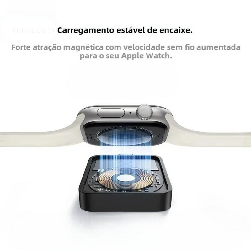 carregador magnético magpro apple watch, carregador sem fio para apple watch s1 a s10, carregador usb-c apple watch se ultra, dock compacto apple watch, carregador portátil magnético apple, carregador 2.5w para apple watch, carregador com encaixe magnético, carregador minimalista para viagens, carregador apple watch rápido e seguro, base de carregamento sem fio apple watch
