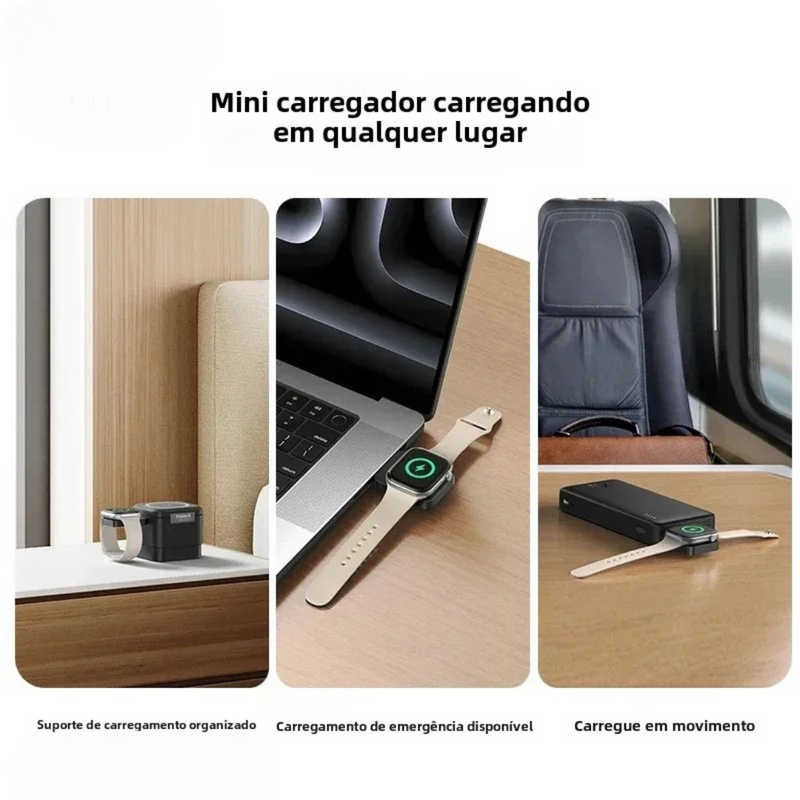 carregador magnético magpro apple watch, carregador sem fio para apple watch s1 a s10, carregador usb-c apple watch se ultra, dock compacto apple watch, carregador portátil magnético apple, carregador 2.5w para apple watch, carregador com encaixe magnético, carregador minimalista para viagens, carregador apple watch rápido e seguro, base de carregamento sem fio apple watch
