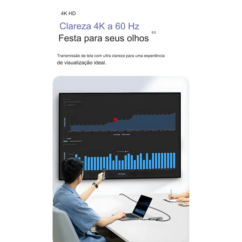 Adaptador Hub Baseus 8 Em 1 - Conectividade e Versatilidade em um Único Dispositivo