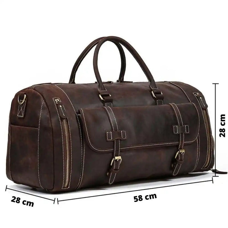 Bolsa de Couro Rústico de Luxo Masculino 35L - Estilo e Funcionalidade