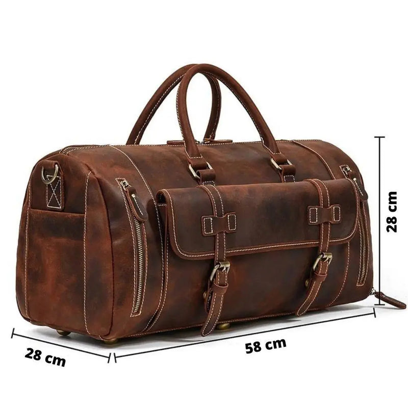 Bolsa de Couro Rústico de Luxo Masculino 35L - Estilo e Funcionalidade