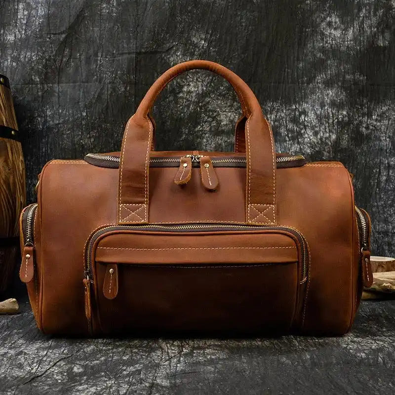 Bolsa de Couro Rústico de Luxo Masculino 35L - Estilo e Funcionalidade