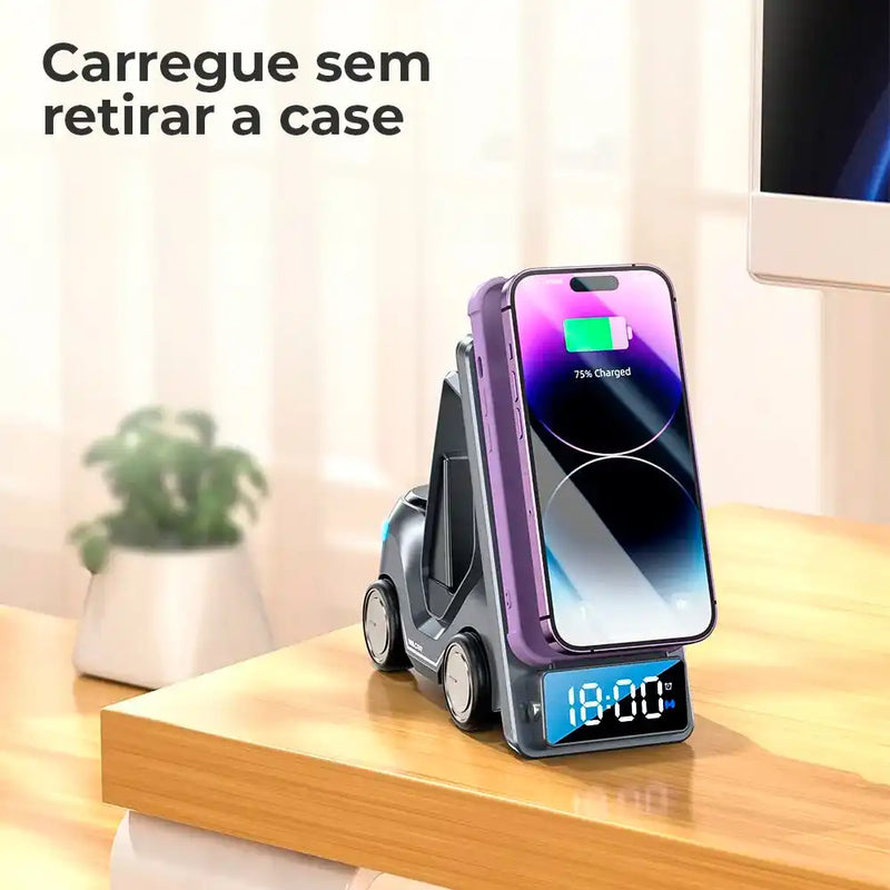 Estação de Carregamento 5 em 1 Car Style + Relógio Inteligente