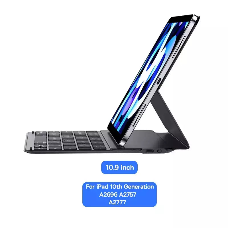 Capa Teclado Magnético para iPad – Proteção com Teclado Sem Fio e Suporte Integrado