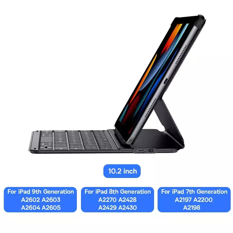 Capa Teclado Magnético para iPad – Proteção com Teclado Sem Fio e Suporte Integrado