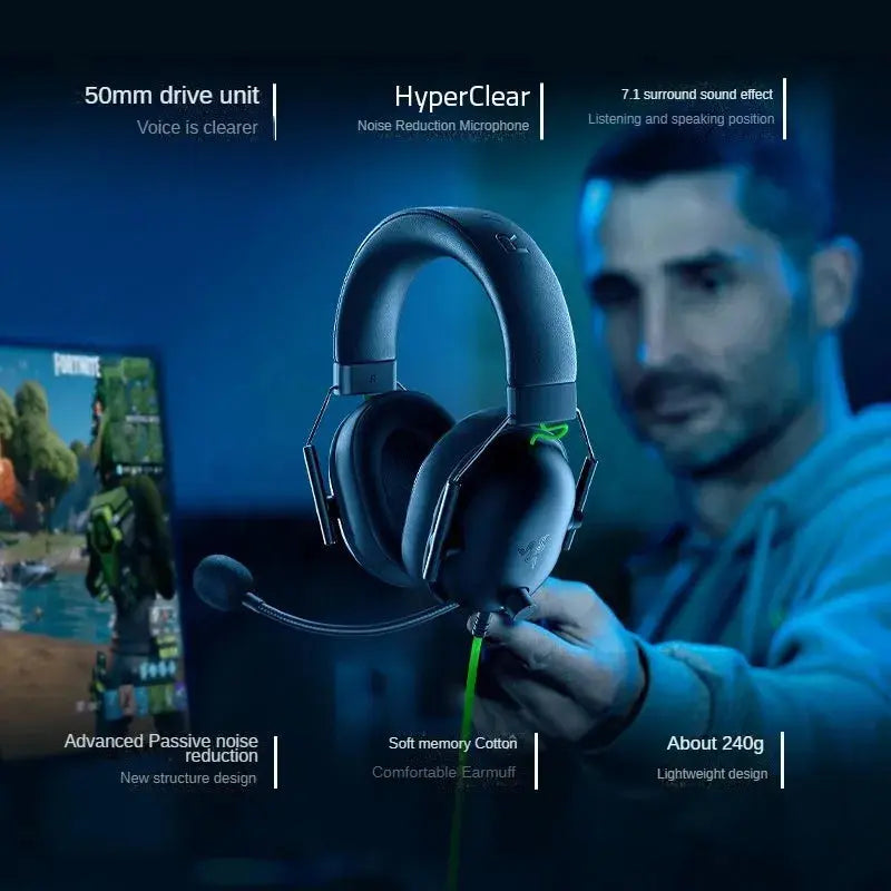 Fone de Ouvido Razer BLACKSHARK V2 X - Headset com Microfone, Som Surround 7.1, com Fio para PC e PS5