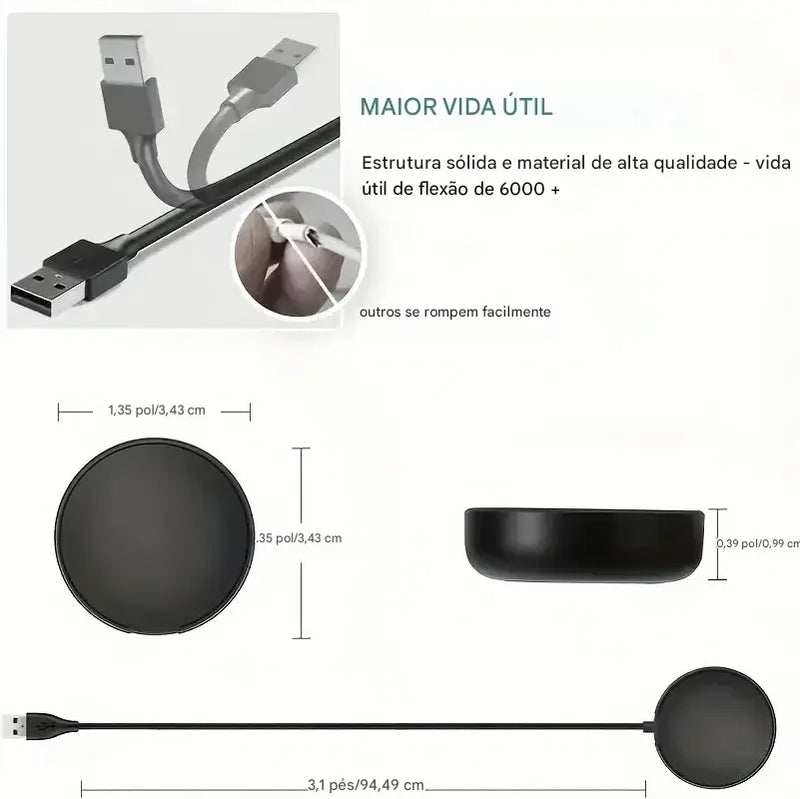 Carregador Magnético Sem Fio para Galaxy Watch – Portátil e Compatível com Diversos Modelos