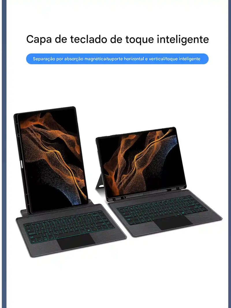 Teclado com Capa para Galaxy Tab Ultra 14.6” – Bluetooth, Touchpad e Luz de Fundo